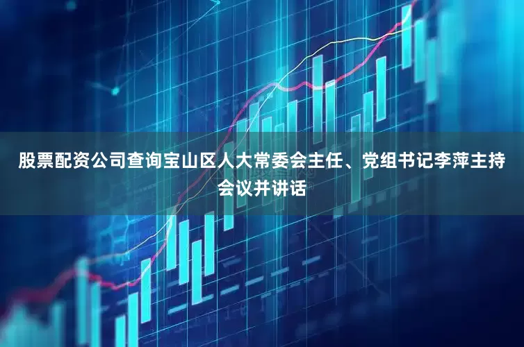 股票配资公司查询宝山区人大常委会主任、党组书记李萍主持会议并讲话